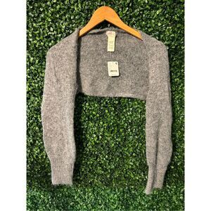 Free People Prima Donna Knit Bolero, One Size, Gray NWT